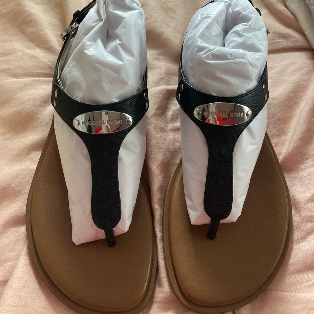 MK Plate Thong Sandals